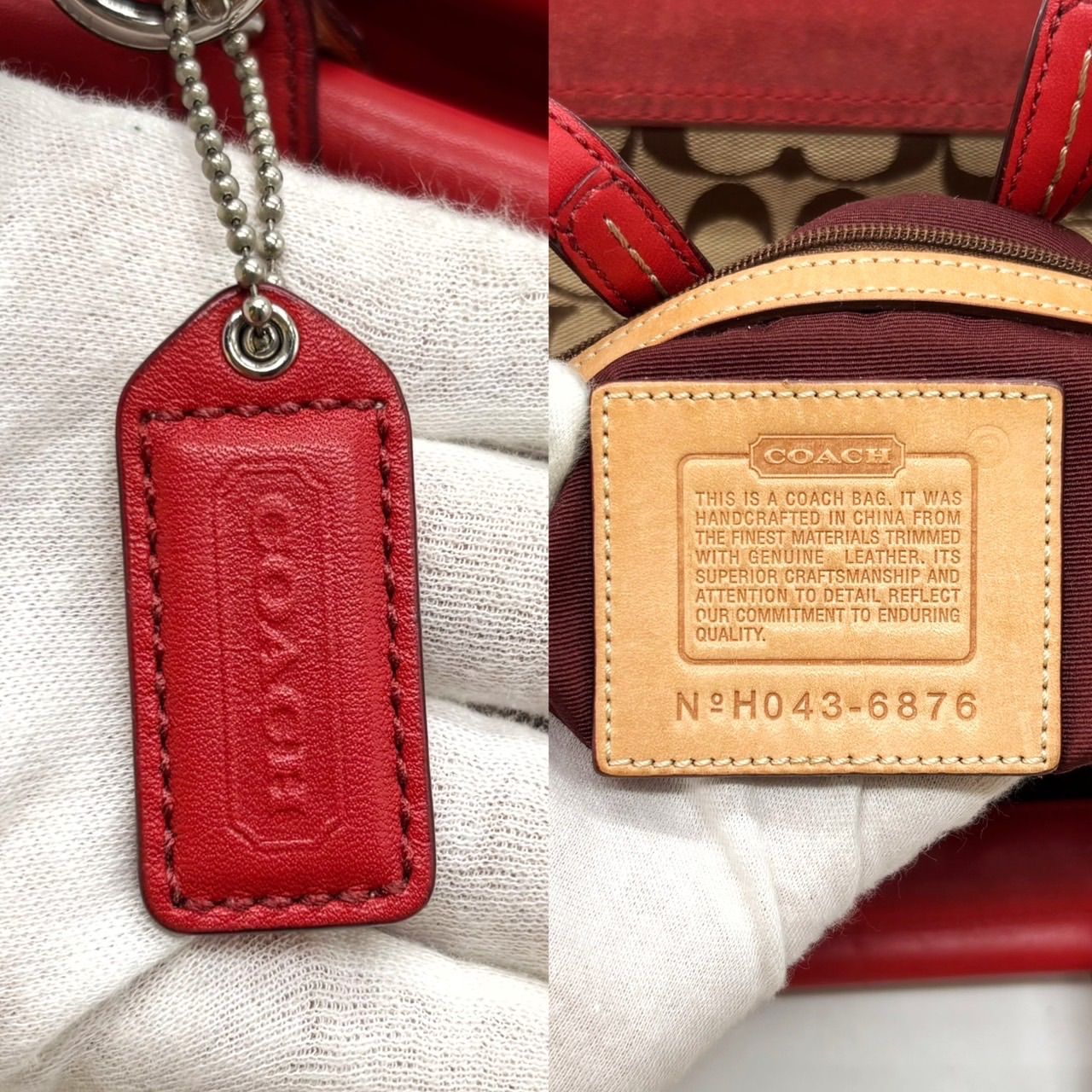 極美品 コーチ シグネチャートートバッグ ターンロック レザー キャンバス A4 美品】COACH コーチ シグネチャー レザー トートバッグ 肩がけ