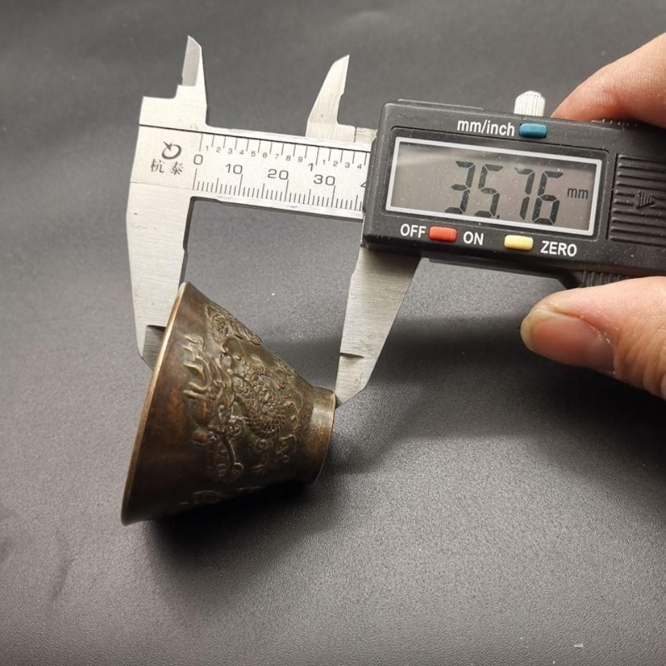 龍紋笠杯 銅製 装飾品 工芸品 置物 ばんこグランマと読む「四日市