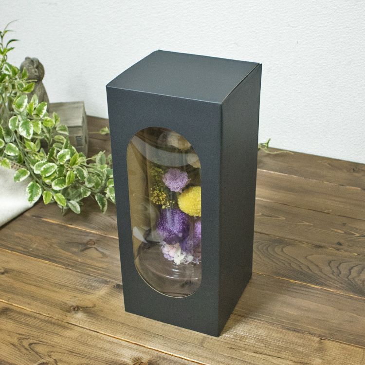 お供え用 おおきめ仏花 プリザーブドフラワーアレンジ作品 ガラスドームで長持ち お供え用 おおきめ仏花 プリザーブドフラワーアレンジ ガラス