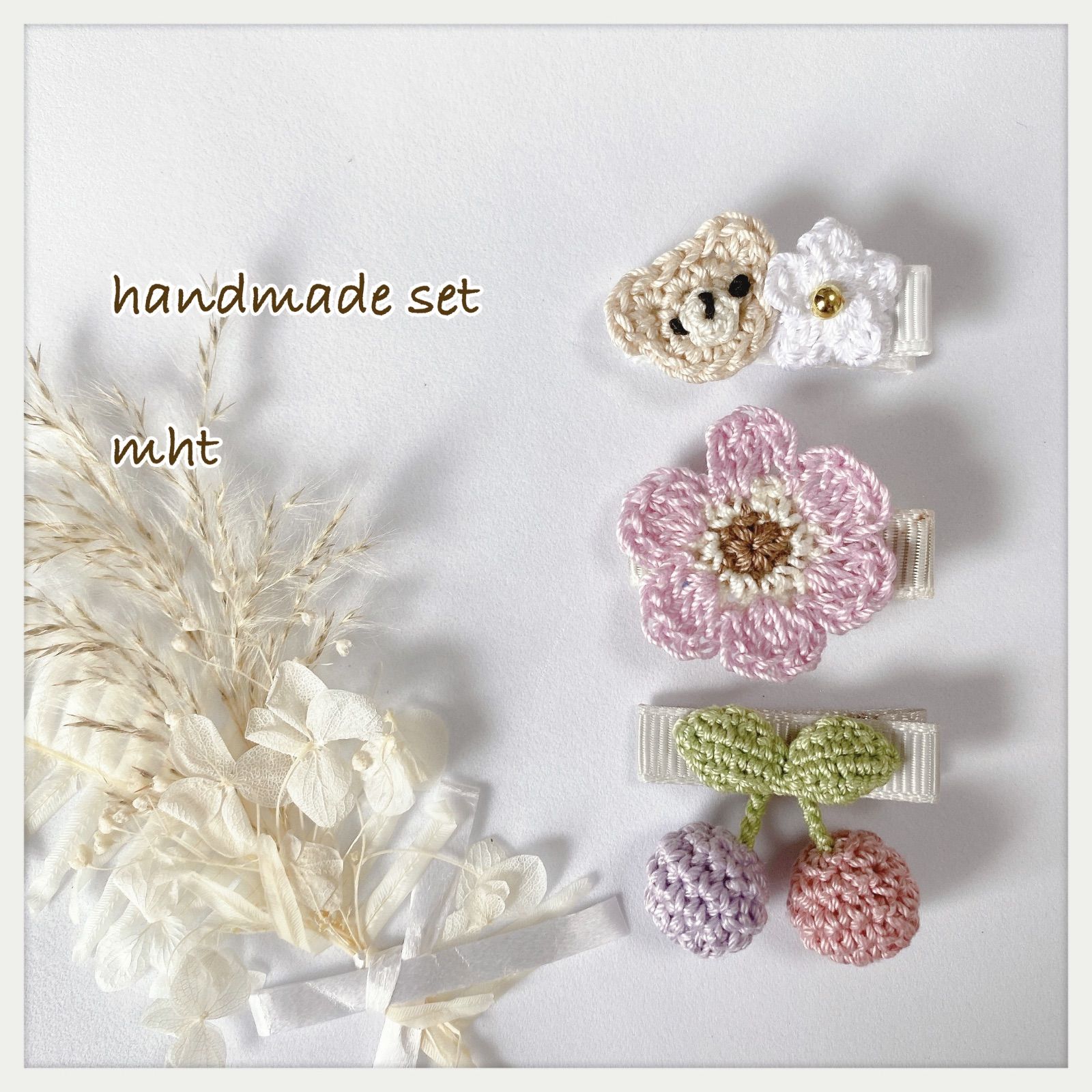 ☆ハンドメイド☆ブローチ&ヘアピン3点セット※pjc※