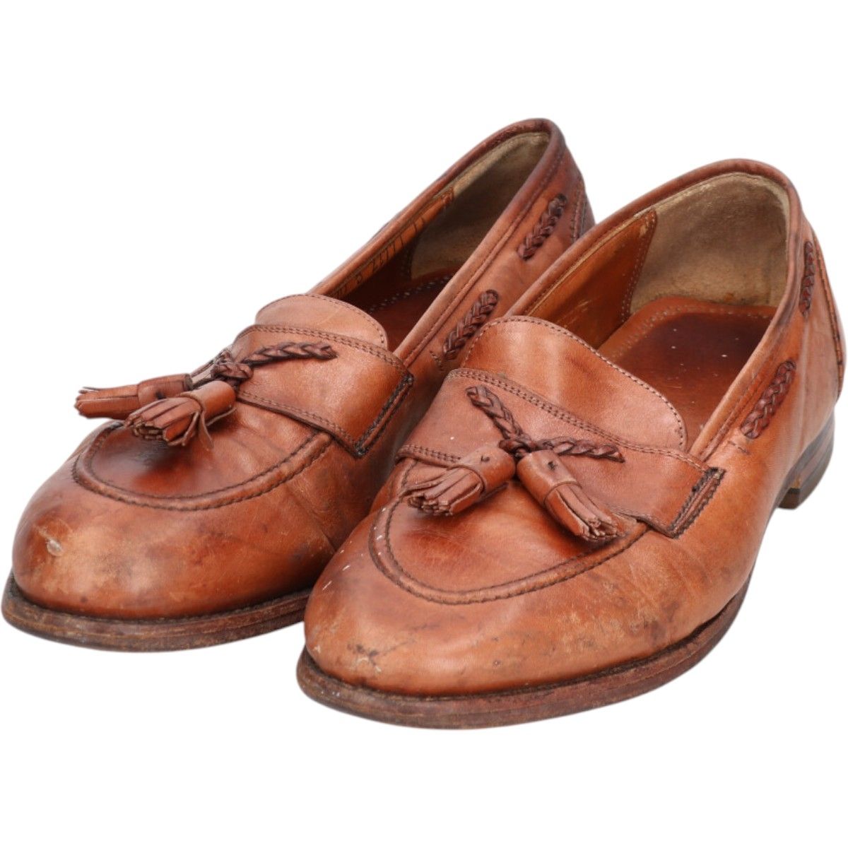 USA製 Johnston&Murphy レザーシューズ タッセルローファー 雑貨 古着 JOHNSTON & MURPHY ウイングチップ タッセル