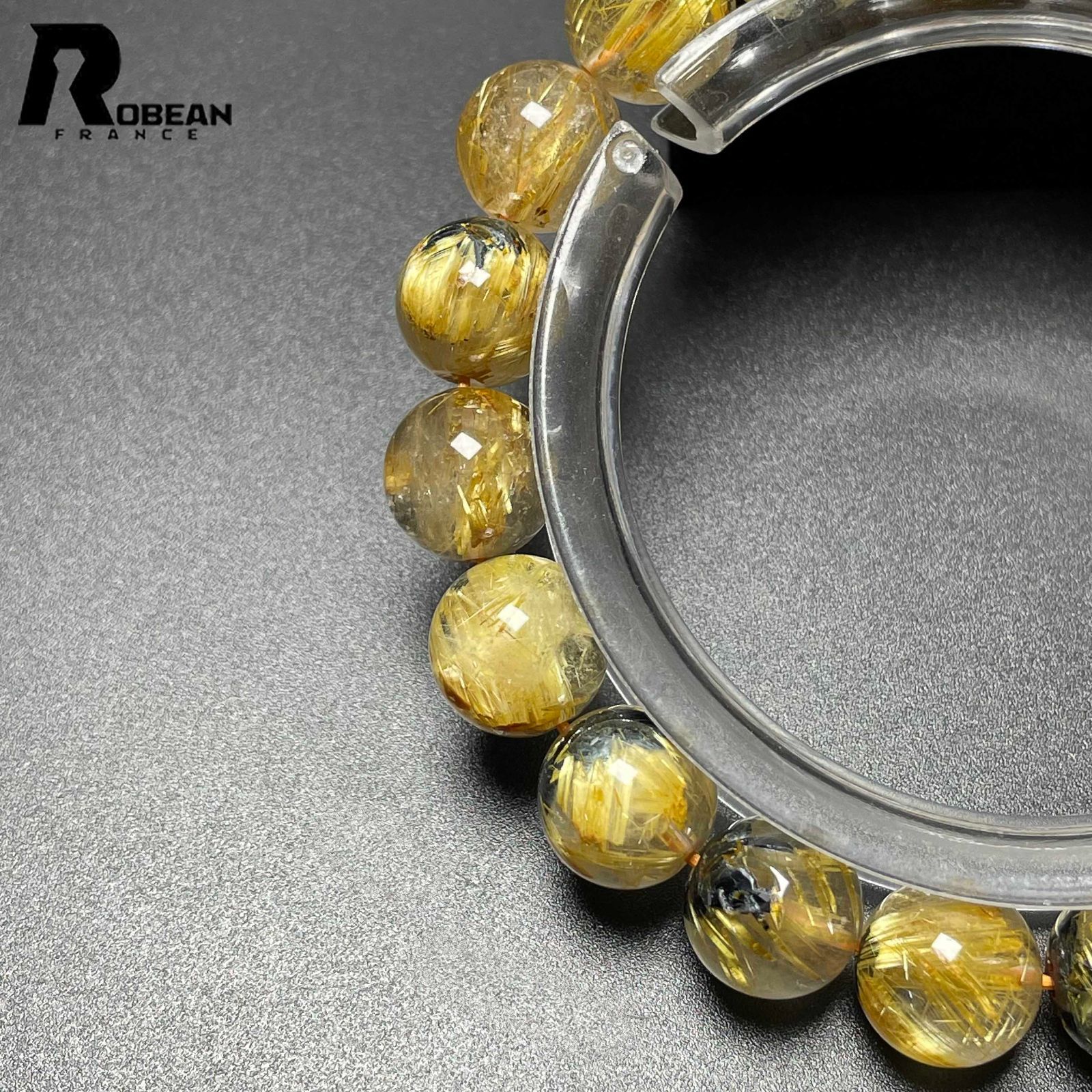 逸品 EU製 定価10万円☆ROBEAN・太陽花タイチンルチル☆黄金針水晶 金 