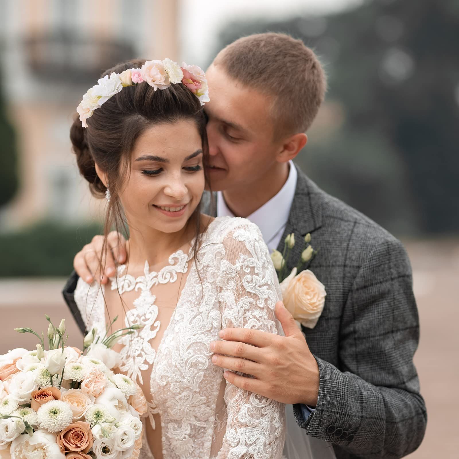 人気商品】ヘッドドレス 花嫁 ヘア花輪 お花の冠 パーティー 結婚式