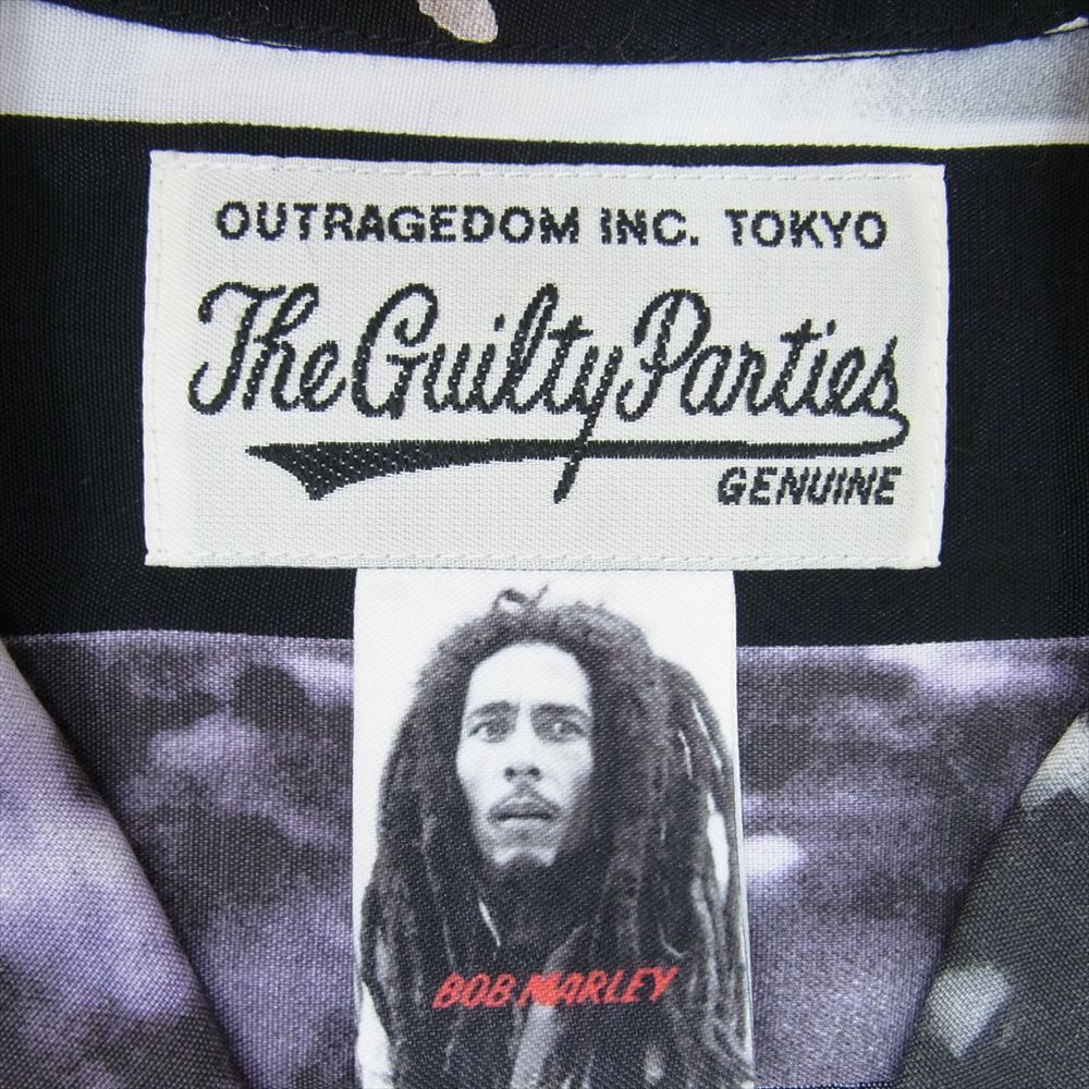 WACKO MARIA ワコマリア 19SS BOBMARLEY-WM-HI02 BOB MARLEY HAWAIIAN SHIRT  ボブマーリー ハワイアン 半袖 シャツ ブラック系 S【中古】