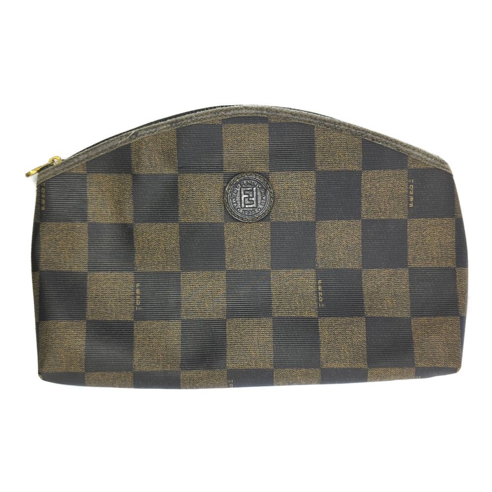 美品 FENDI フェンディ ペカン ポーチ コスメ 財布 ブラウン FENDI フェンディ ペカン・コスメポーチ/ブラウン/ 翌日配送可