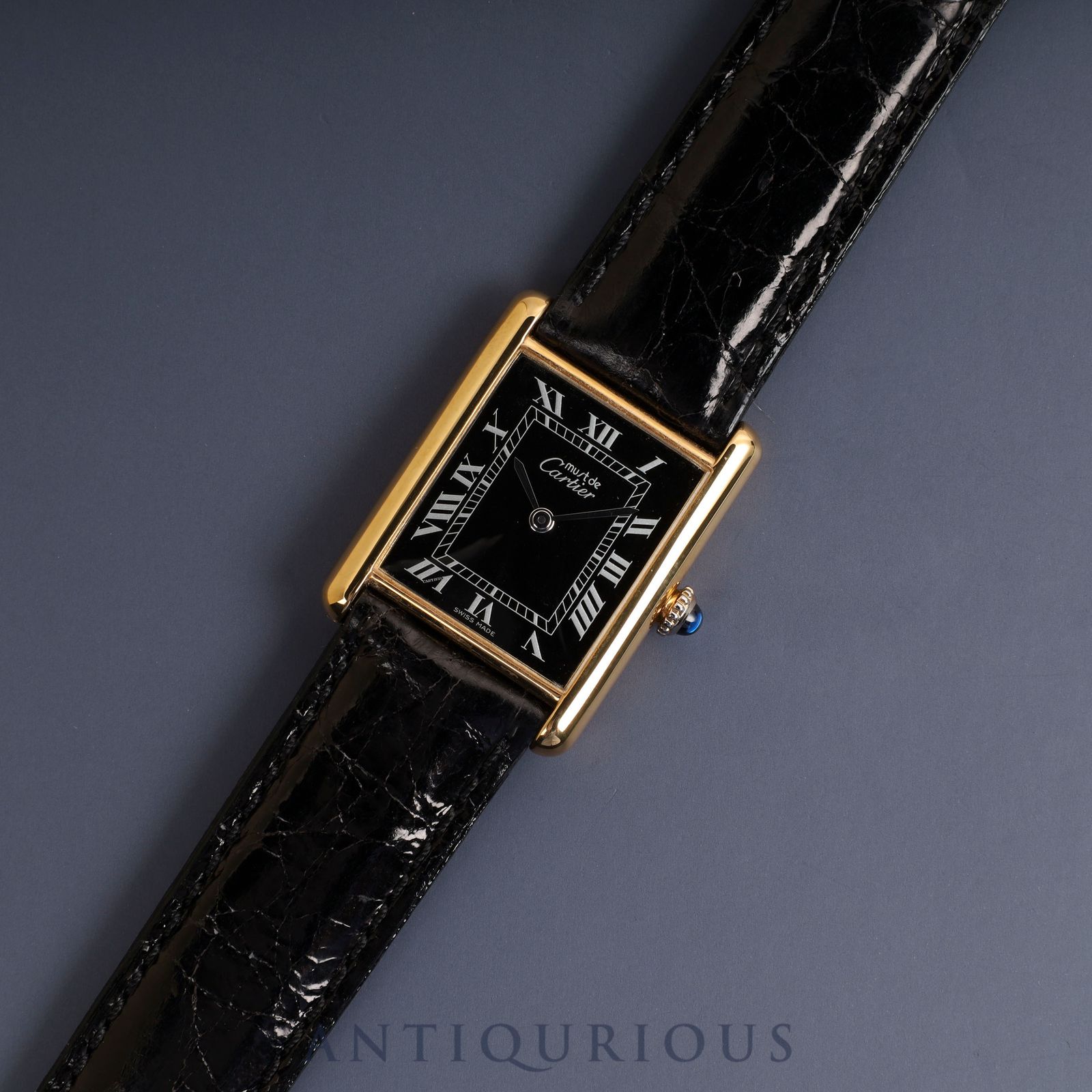 カルティエ マストタンク LM 手巻き ブラックローマン文字盤 新品