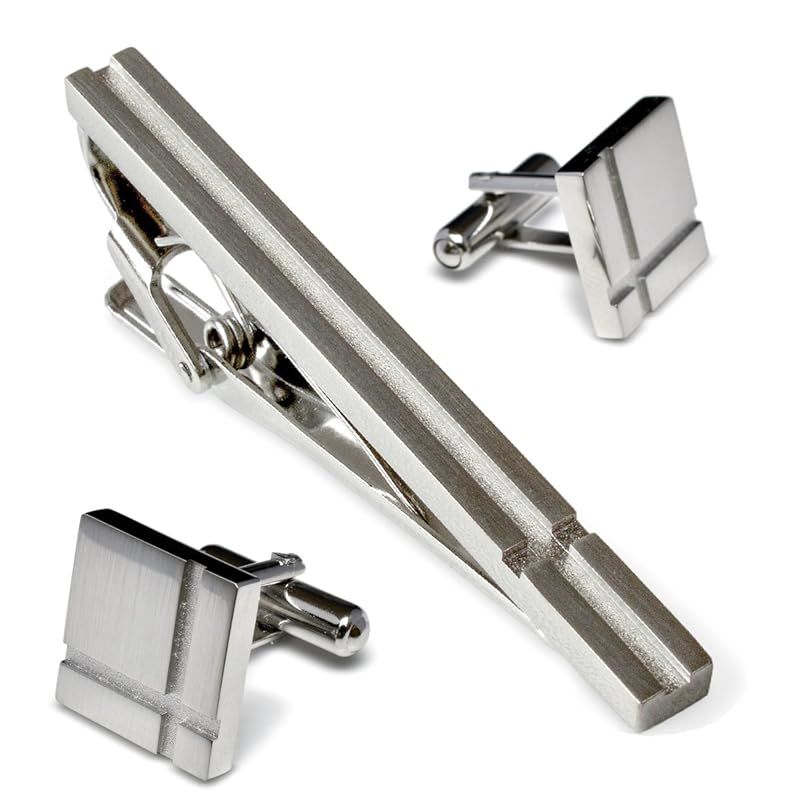 商品 タバラット ネクタイピン カフス セット 日本製 真鍮 クロス メンズ タイピン カフスボタン シルバー 0