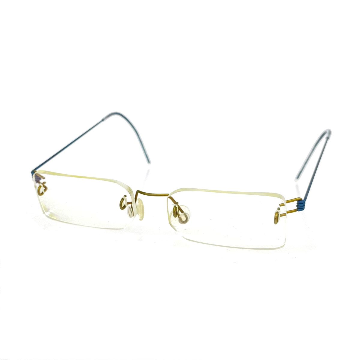 良好 LINDBERG air titanium リンドバーグ メガネ ブルー エア 