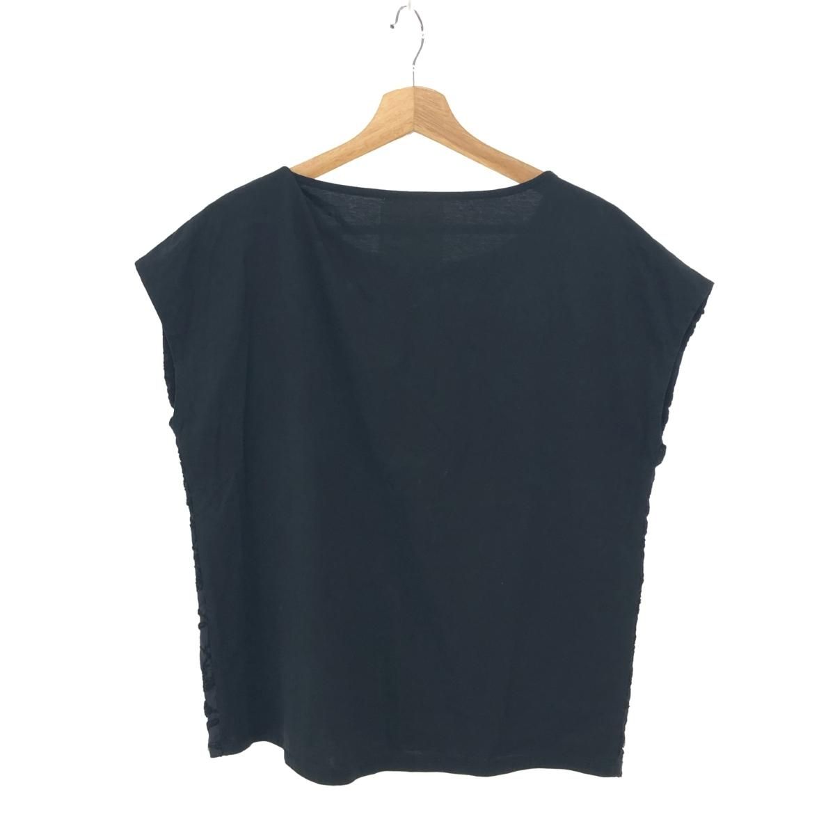 BEARDSLEY ビアズリー フロント刺繍フレンチカットソー ブラック