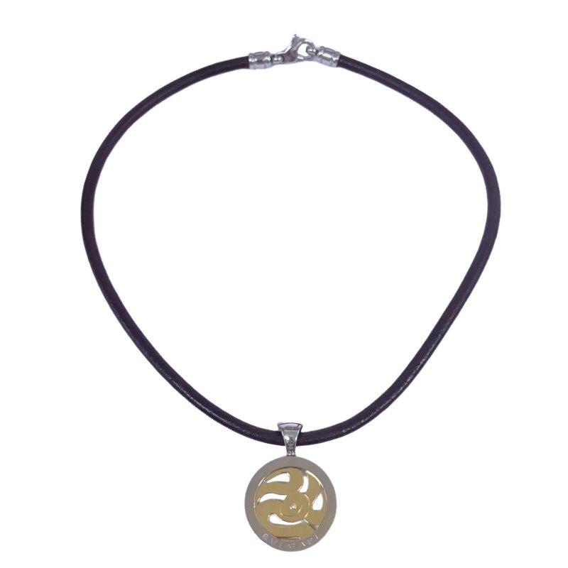 【BVLGARI】 ブルガリ チョーカー レザー メンズサイズ 50cm BVLGARI ブルガリ チョーカー ネックレス コード 革 レザー