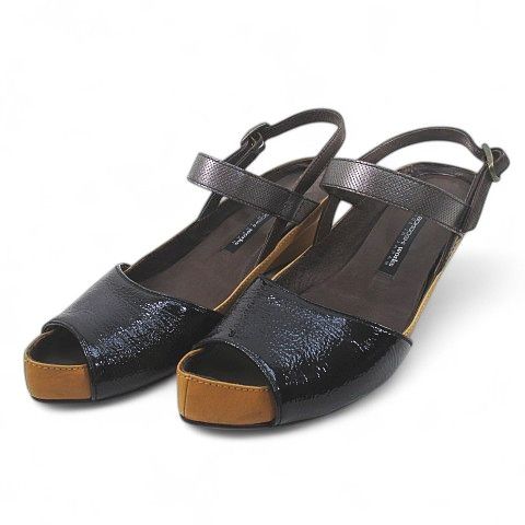 【美品】ラボキゴシワークス (23) サンダル ウェッジソール ストラップ 本革 美品】ラボキゴシワークス (23) サンダル ウェッジソール