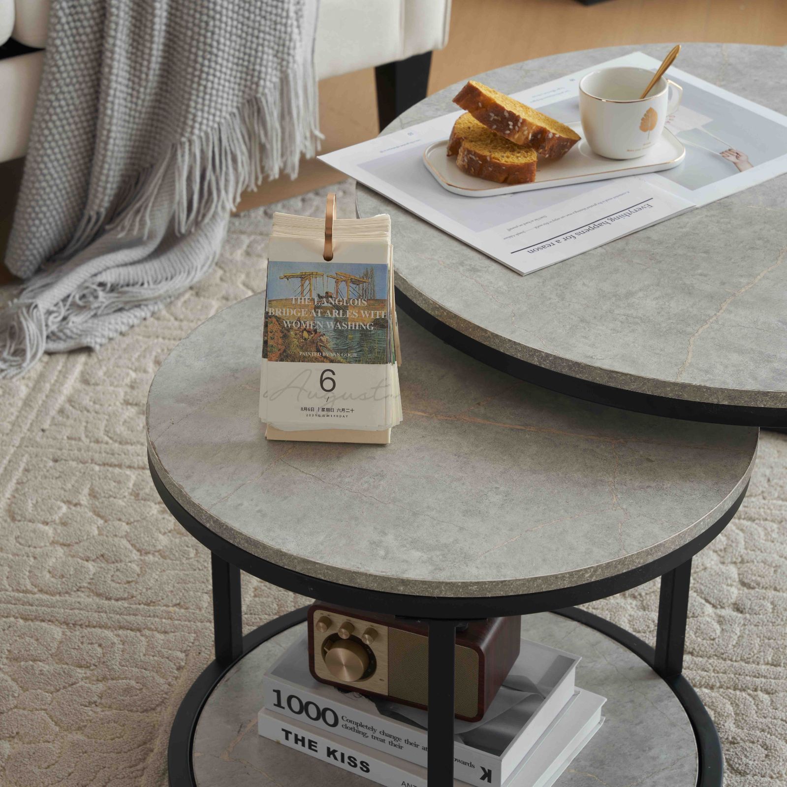 新作 グレーネストテーブル ローテーブル センターテーブル 大理石柄