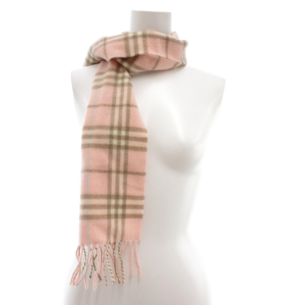 タグ付き　バーバリー ロンドン　ノバチェック マフラー ラムウール　ベビーピンク バーバリー ロンドン BURBERRY LONDON タグ付き マフラー ラムウール