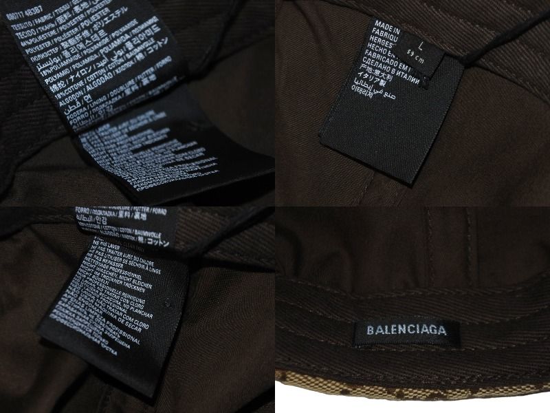 新品未使用 BALENCIAGA バレンシアガ グッチコラボ キャップ コットンキャンバス 680717 サイズ L 中古 59070