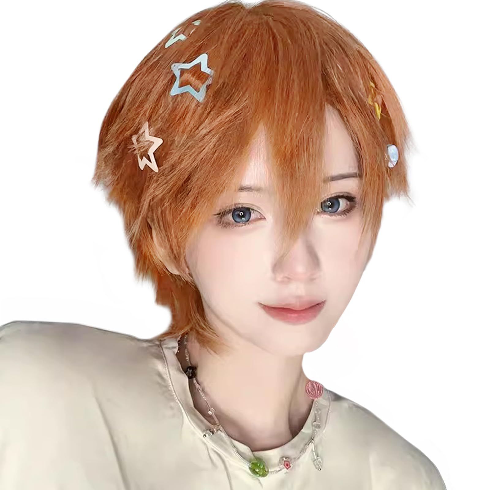 大特価』 ネット/櫛付き（オレンジ） 男女兼用 ハロウィン コスプレ 