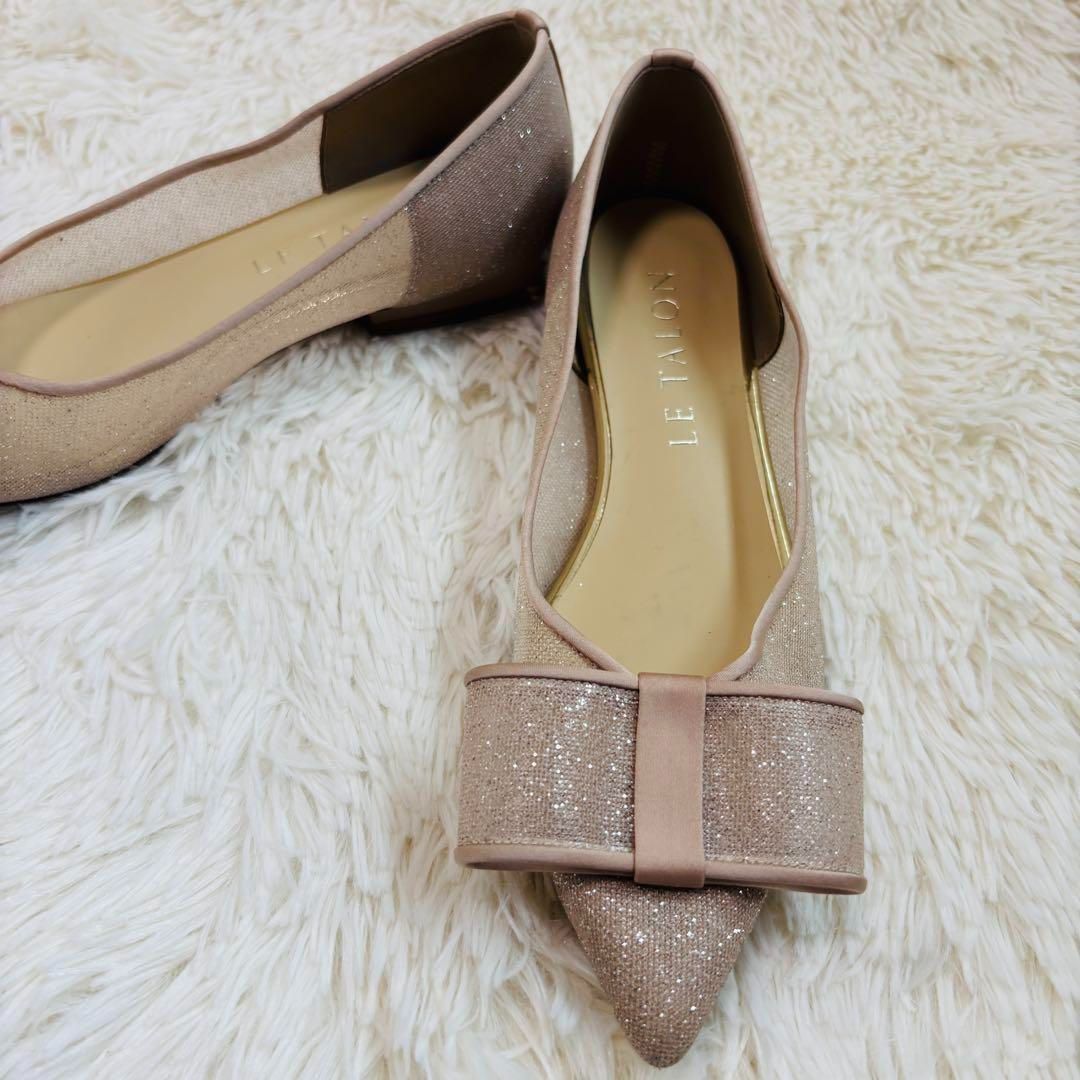 LE TALON ポインテッドチュールリボンフラット 22.5cm