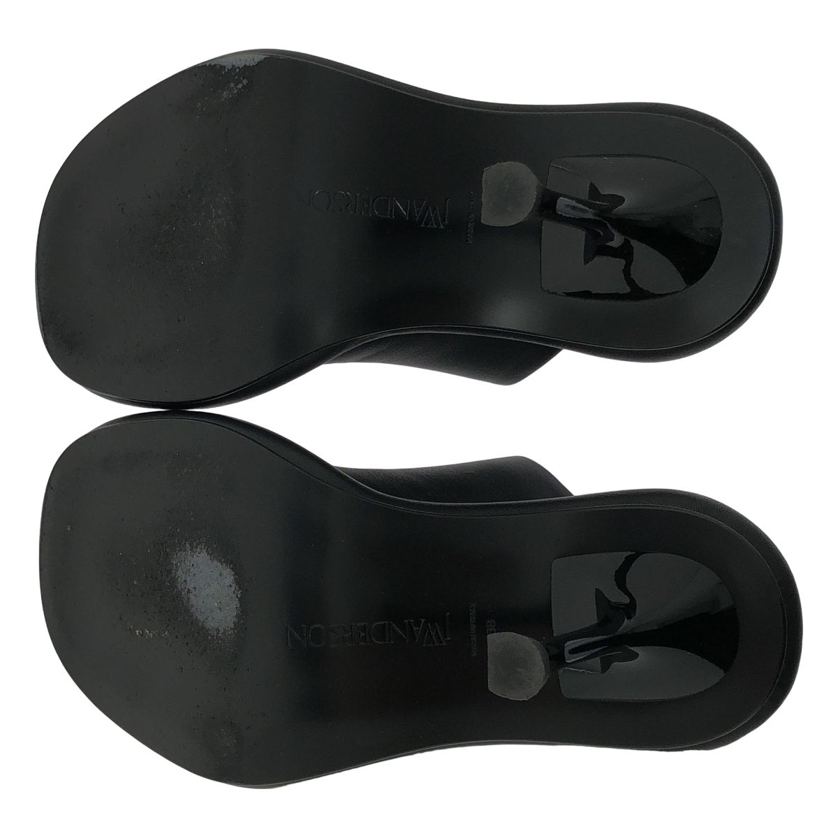 JW Anderson フェイクレザーラバーソールサンダル ブラック 20S/S レザーサンダル BLACK JW Anderson ジェイダブリュー