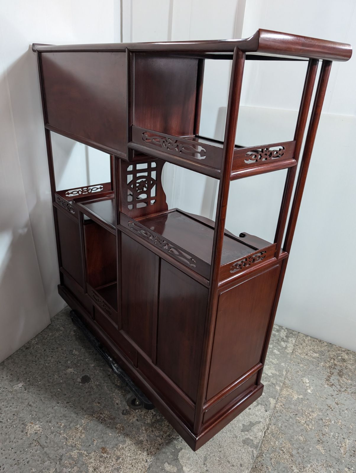 飾り棚 唐木家具 無垢 花梨 カリン 違い棚 天然木 花梨家具 - メルカリ