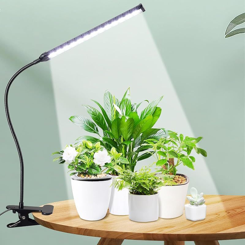 クリップ式植物成長灯植物成長灯LED植物灯12 W室内栽培灯タイミング機能（3 H/9 H/12 H）5速調光表示360調整可能、日光不足を解消3種類の点灯モード電球ジューシー植物栽培水生植物栽培灯家庭