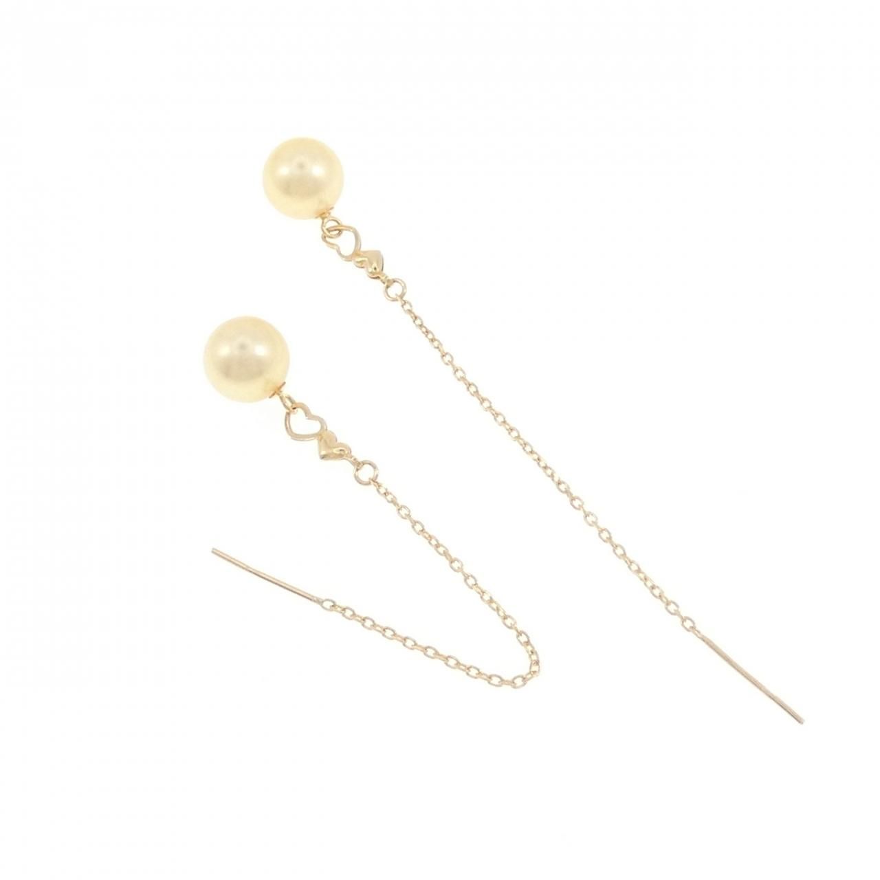 K18YG ハート アコヤパール ピアス 7mm - メルカリ 