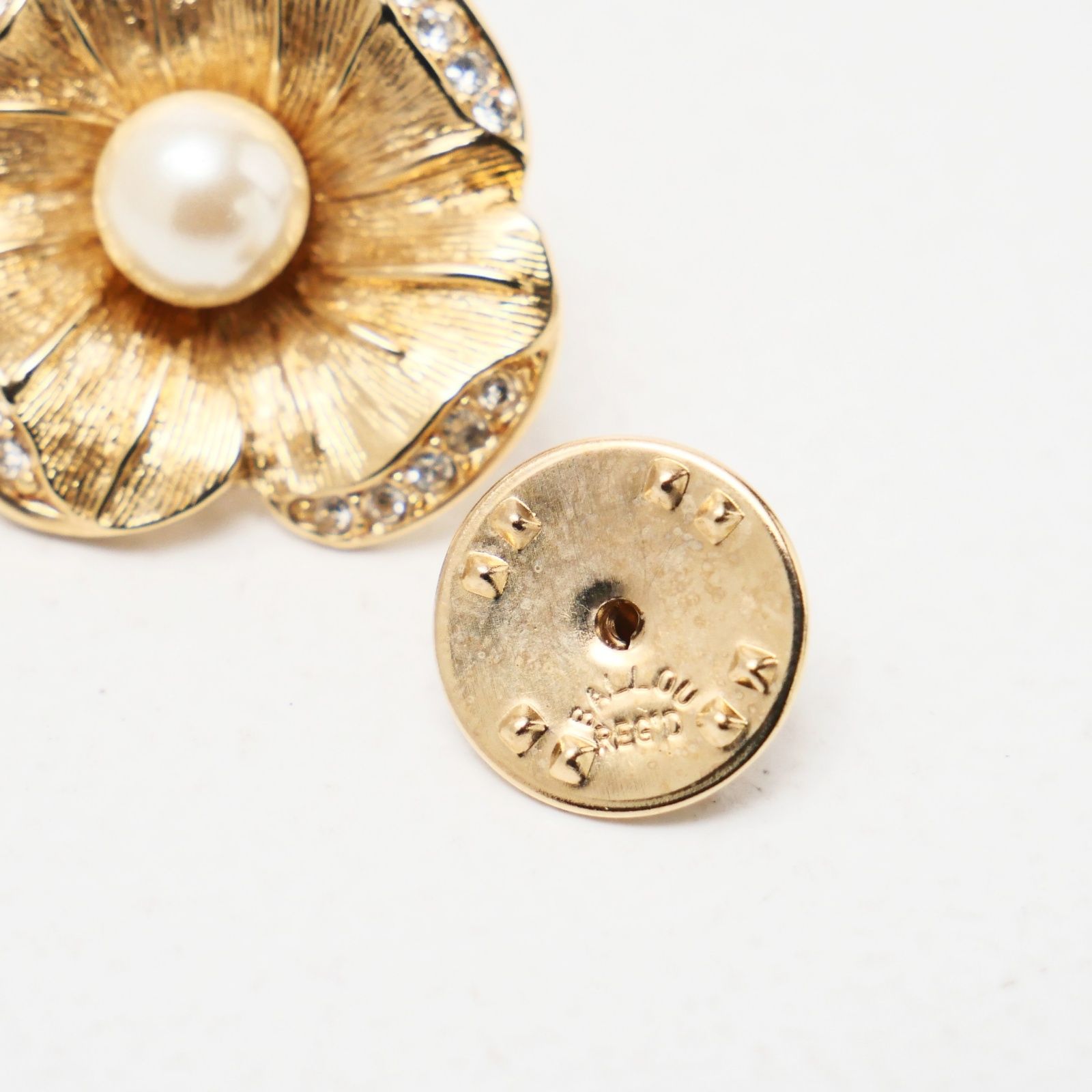 OLD Dior ディオール ヴィンテージ ブローチ Dior フラワー フェイクパール ラインストーン ブランド古着 20250409 RA4151 FORTGASGNV_COM_BR