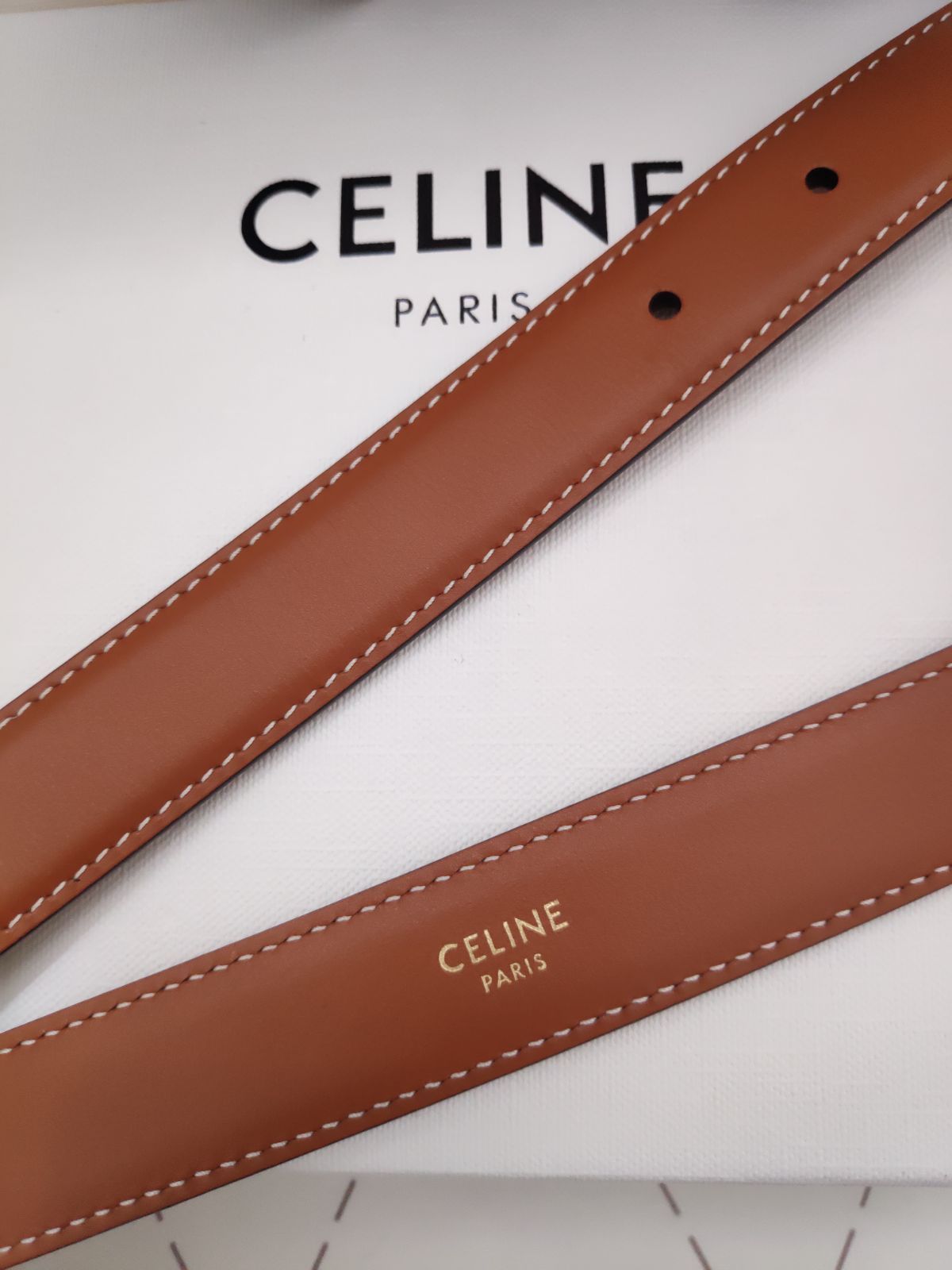 超人気✨セリーヌ　ベルト　トリオンフ　レザーベルト　ブラウン　メンズ用✜レディース用　極美品　新品　Celine