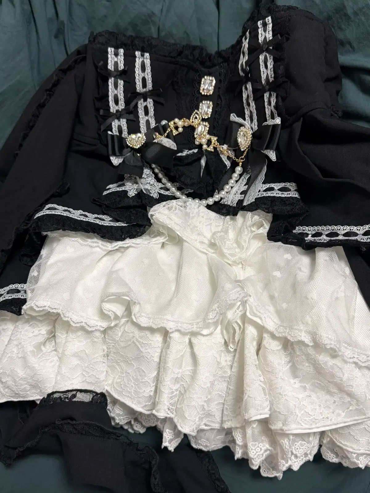 LIZLISA リズリサ スカート 黒 ♡LIZLISA リズリサ 2連リボンベルト