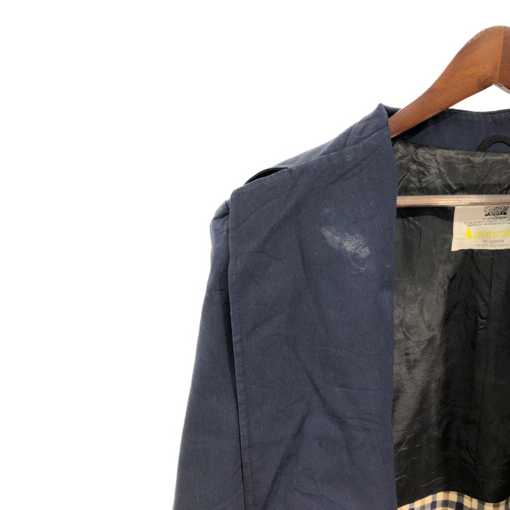 Aquascutum アクアスキュータム ステンカラーコート ネイビー (メンズ 42 REG)  古着 R8440