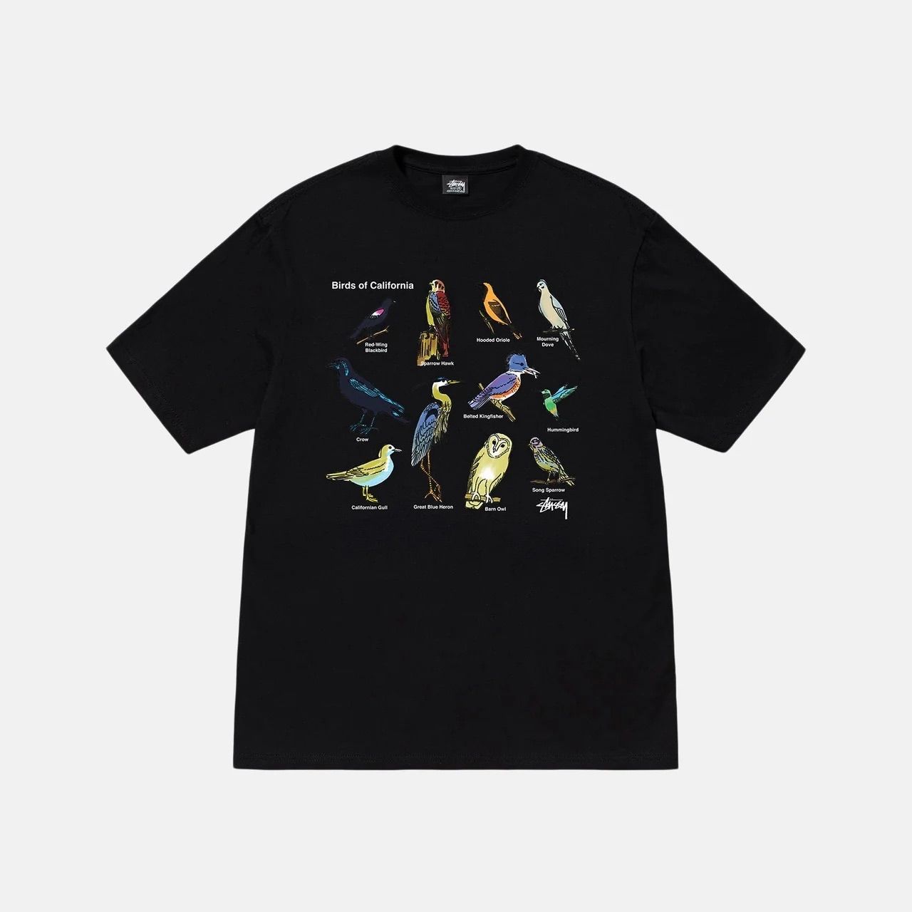 完売品 stussy CALIFORNIA BIRDS TEE ブラック M 黒 ホワイト 白 white 