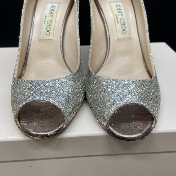 Ivory チュールオーバーレイ付き Metallic Silver グリッター