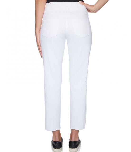 【送料無料】 ルビーアールディー レディース カジュアルパンツ ボトムス Extra Stretch Denim Straight Leg Ankle Pull-On Pants White