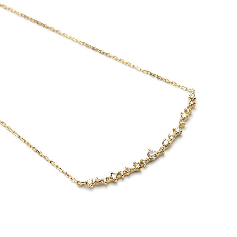 美品【4℃　ヨンドシー】現行　K18YG ダイヤモンド　ライン　ネックレス 4℃ ヨンドシー ダイヤモンドネックレス K18YG バーライン - メルカリ