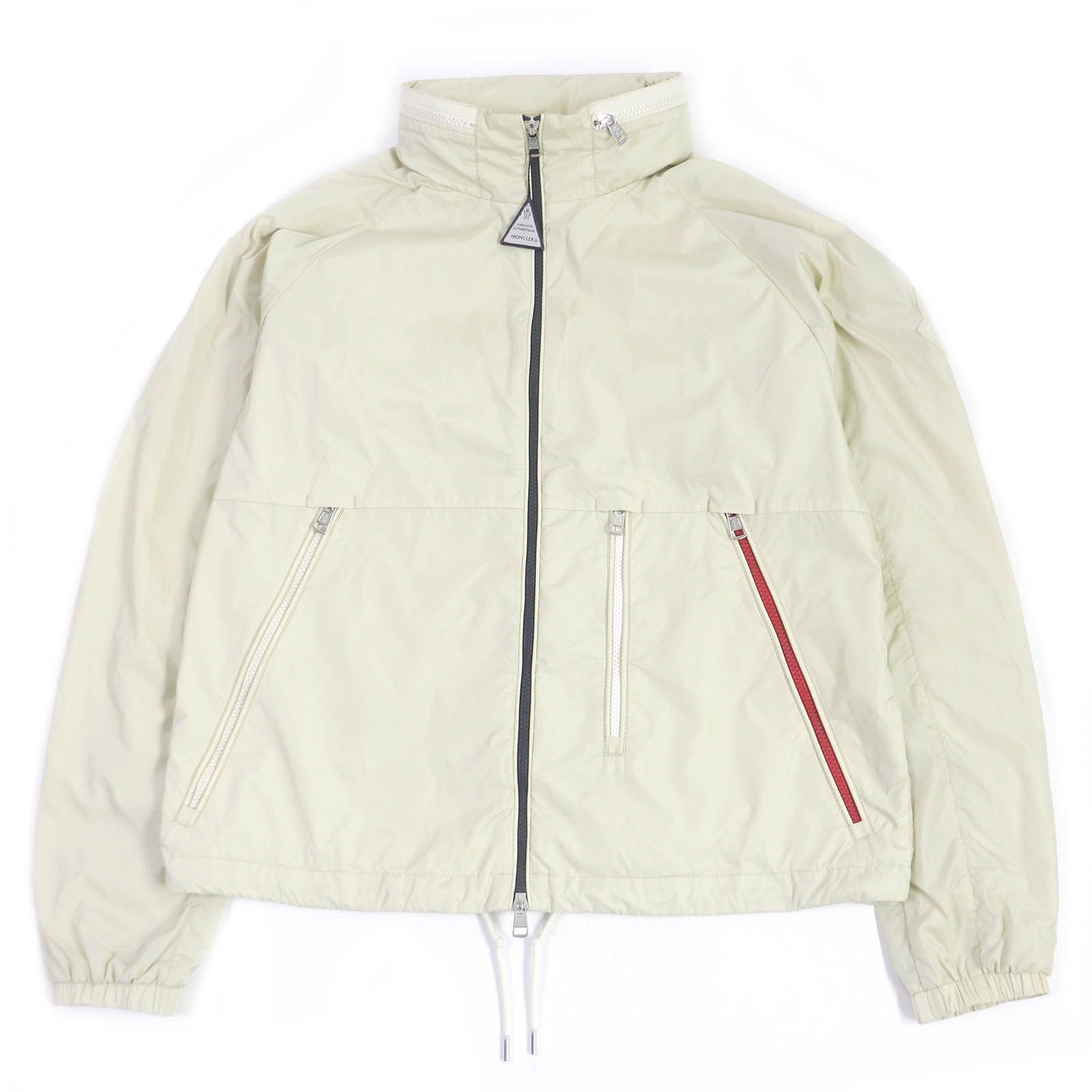 美品MONCLER GENIUS 2 モンクレール ジーニアス 2 2020年製 OCT デカロゴワッペン WZIP フード入り ブルゾンジャケット ナイロンジャンパー アイボリー 2 正規品 メンズ