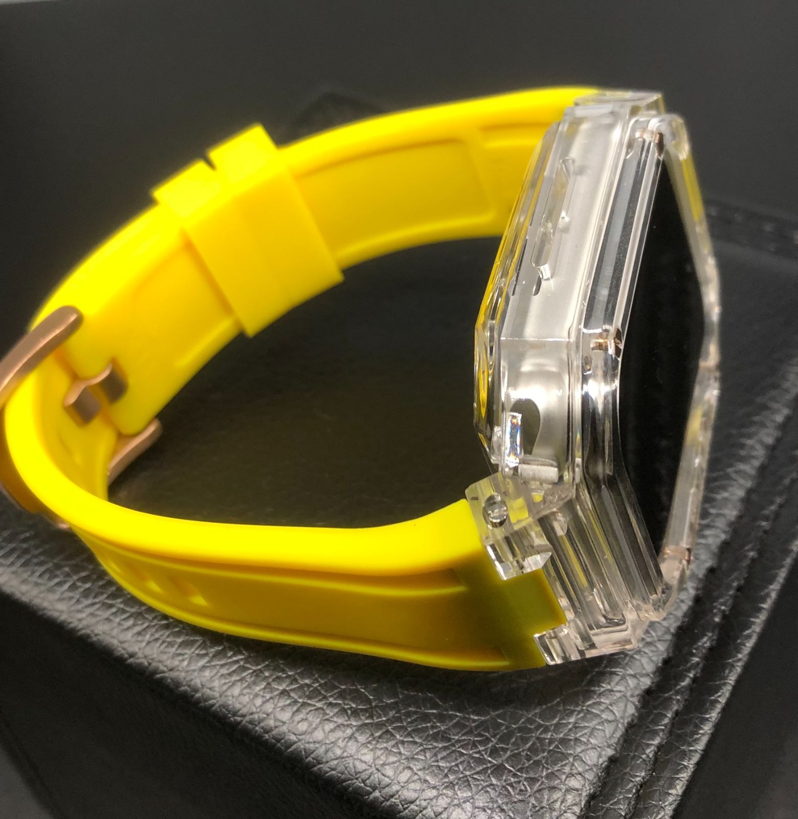 GimelZayin zc ローズゴールド クリア イエロー☆アップルウォッチ 