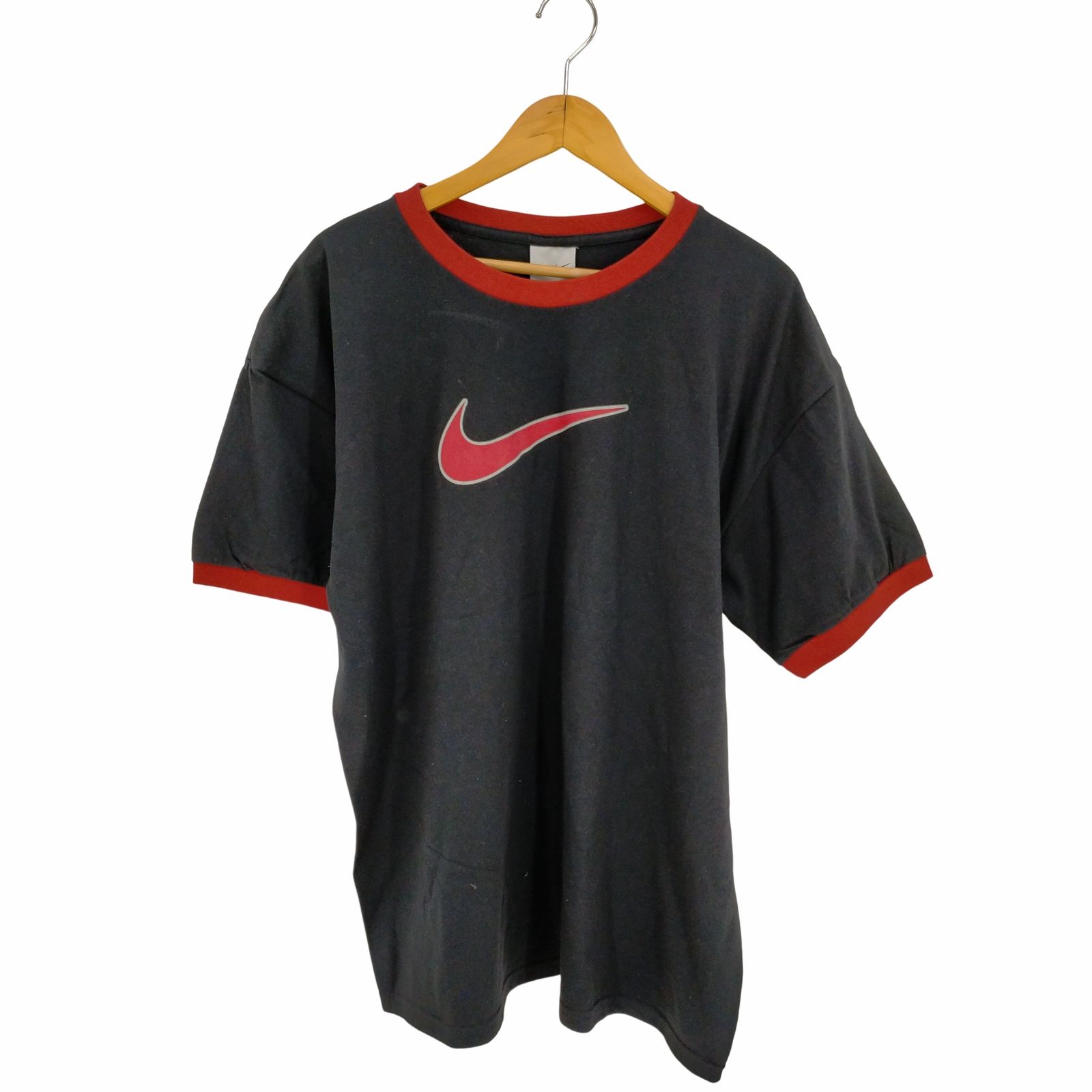 ナイキ NIKE 00s 銀タグ ホンジュラス製 ロゴプリント リンガーTシャツ