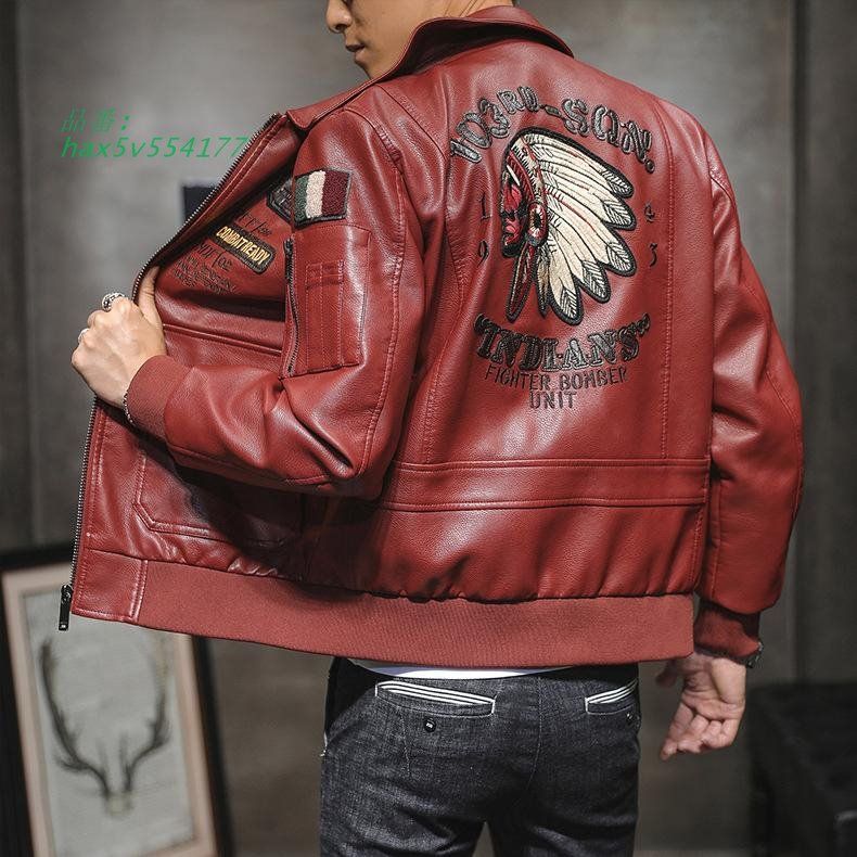 00s ファー付きレザージャケット 短丈 光沢 ギャル男 平成 V系 お兄系