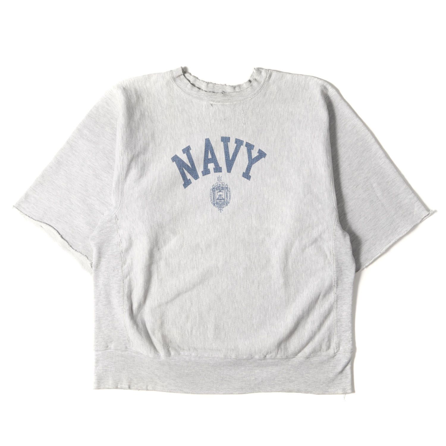 Champion チャンピオン スウェット サイズ:L 80s トリコタグ NAVY リバースウィーブ スウェットシャツ 軍物 ヘザーグレー vintage ヴィンテージ トップス トレーナー 半袖 80年代 古着