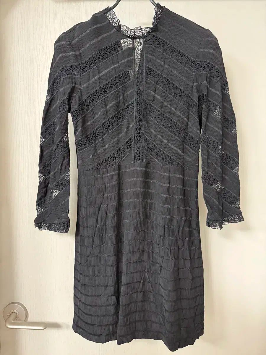 サンドロ Sandro 黒 レース シースルー