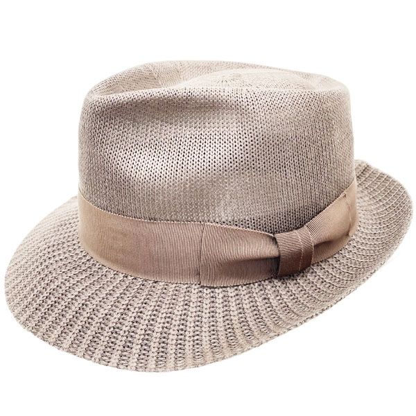 銀座トラヤ 帽子 メンズ シルク モントレー 中折れ帽子 絹 ブラウン系 茶色 L 58cm GINZA TORAYA 麦わら リボン 編み込み ハット アパレル 服飾小物 メンズ 紳士 男性
