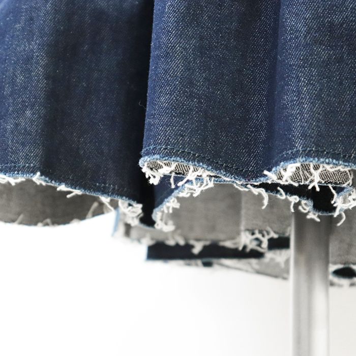 美品】Chloe クロエ スカート ティアード デニム ギャザー Aライン  