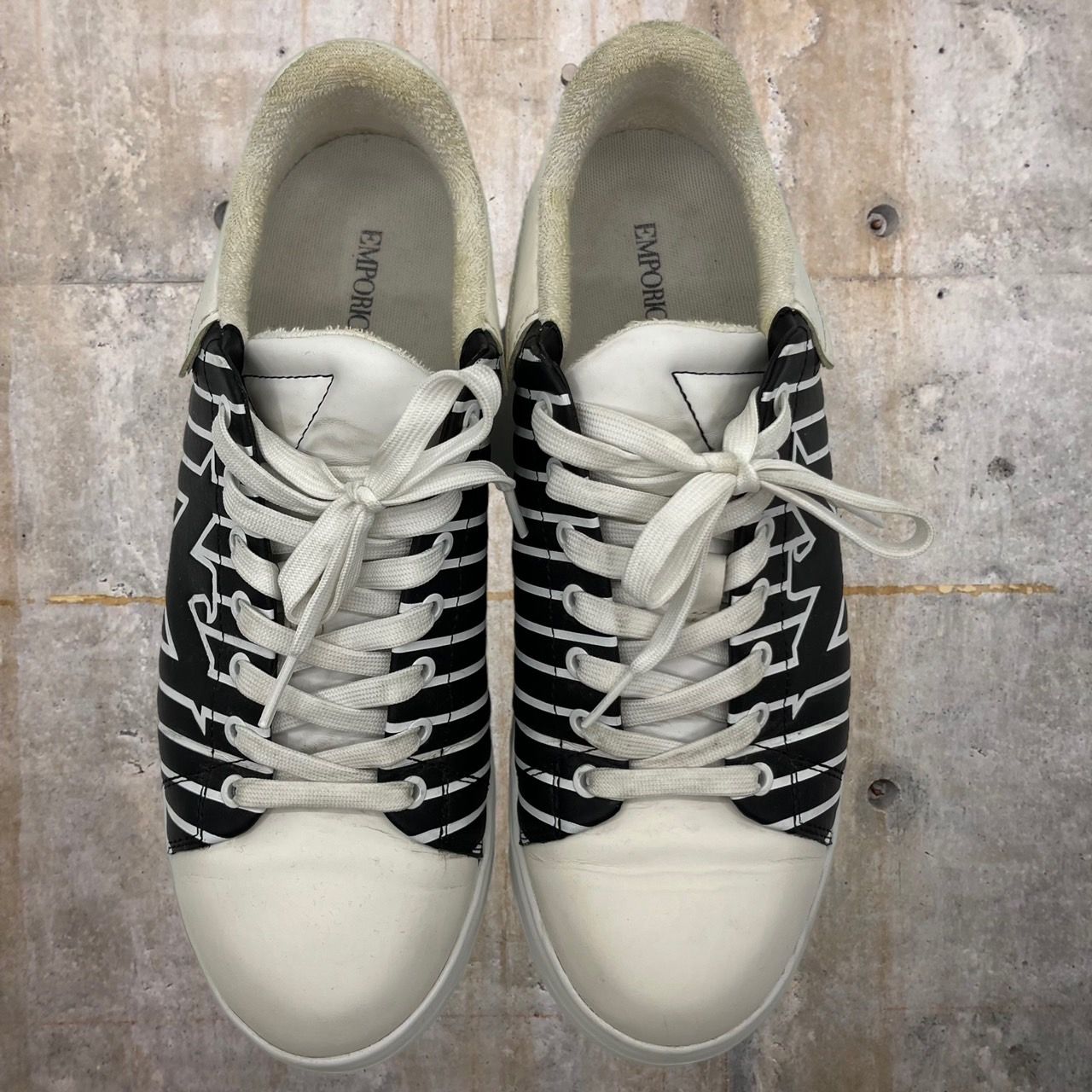 EMPORIO ARMANI(エンポリオアルマーニ) 厚底ロゴストライプスニーカー