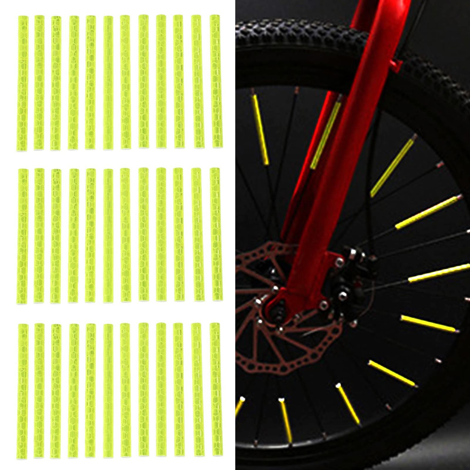 売切注意 お急ぎ下さい マウンテンバイク クロスバイク フロント ホイール リア 防犯 スポーク 子供 サイクリング 通学 可視 車椅子 夜間 大容量 ３６本入り 安全 反射版 リフレクター 自転車