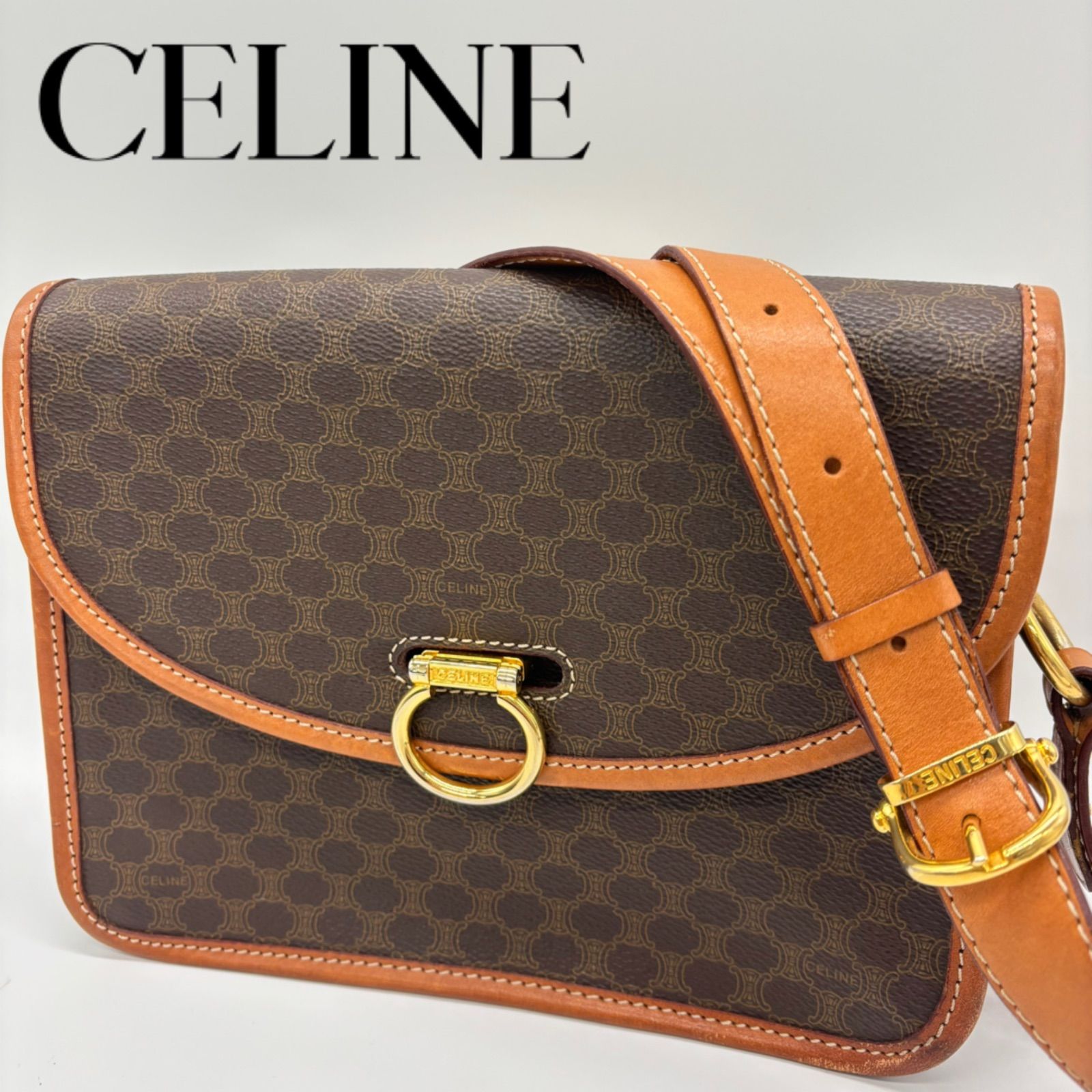 CELINE セリーヌ ヴィンテージ マカダム ショルダーバッグ DM93 極美品】CELINE セリーヌ ショルダー ヴィンテージ マカダム