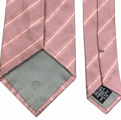 シャネル CHANEL シルク ネクタイ ココマーク レジメンタル