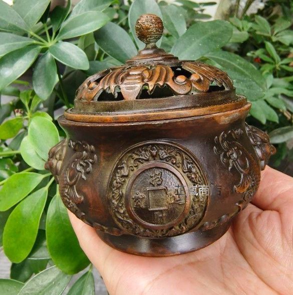 香炉 銅器 文房具 茶道具 重厚 極細工 工芸品 美術品 置物 仏事