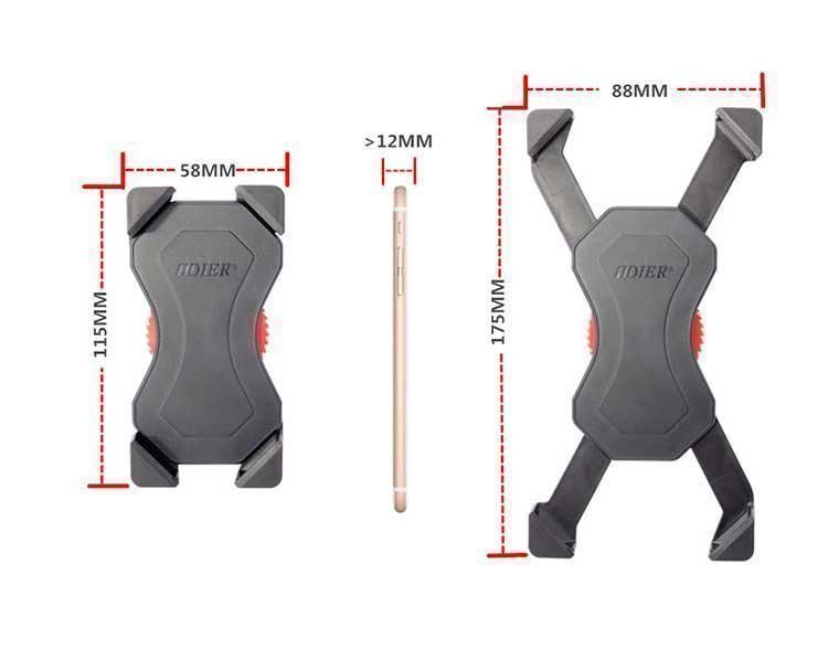 スマホホルダー 4点セット 自転車 バイク ダイヤル固定式 回転 サイクリング 原付 携帯 iphone ナビ 調節 ロードバイク ハンドルホルダー スマホスタンド ベビーカー ステム 落ちない ケース クロスバイク