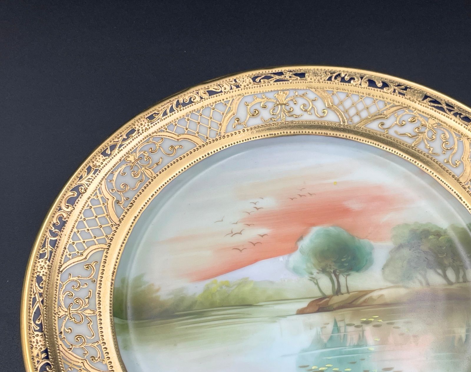 販売済み 【希少】初期オールドノリタケ プレート アンティーク 湖畔