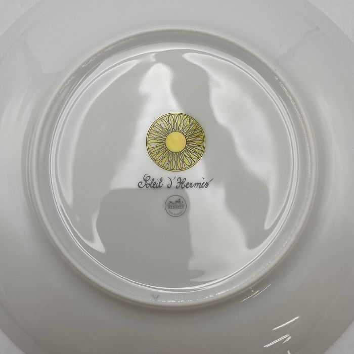  エルメス ソレイユ ドゥ デザートプレート No.2 ペア 046107 P 皿 21 cm ケーキ 幾何学模様 R 4 皿 食器