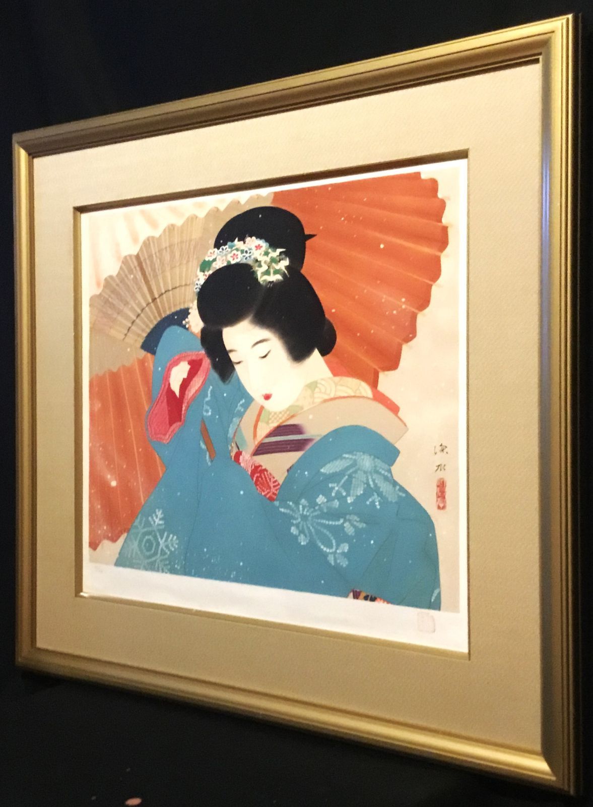 伊東深水 「吹雪」美人画巨匠 タトウ箱 真作保証 No 20/300 - メルカリ