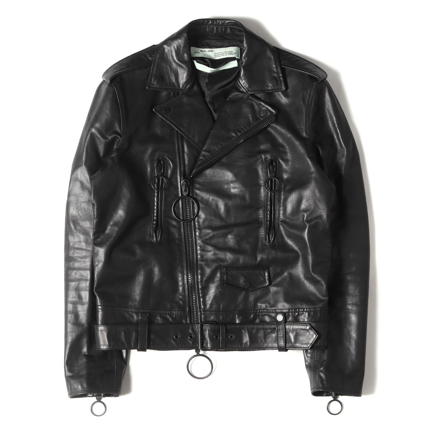 OFF-WHITE オフホワイト ジャケット サイズ:M アローマーク レザー 